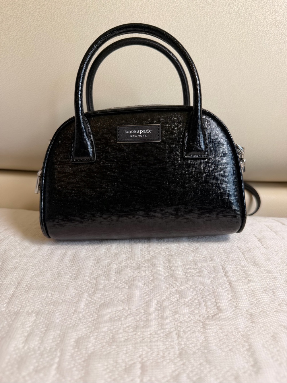 Kate Spade Sam Icon Shiny leather bag black- Dust bag included
